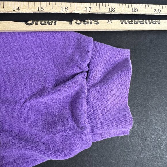 VTG 90s Nike Air Jordan Sweatshirt Youth Boxy Medium Purple Thrashed Crewneck - Picture 13 of 16